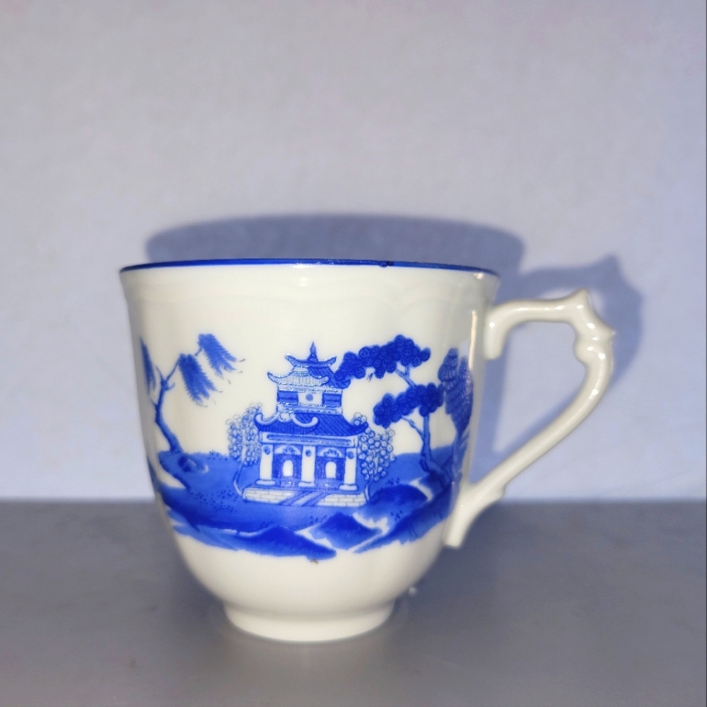 Japenese Teleflora Porcelain Tea Cup, Blue and White Decor